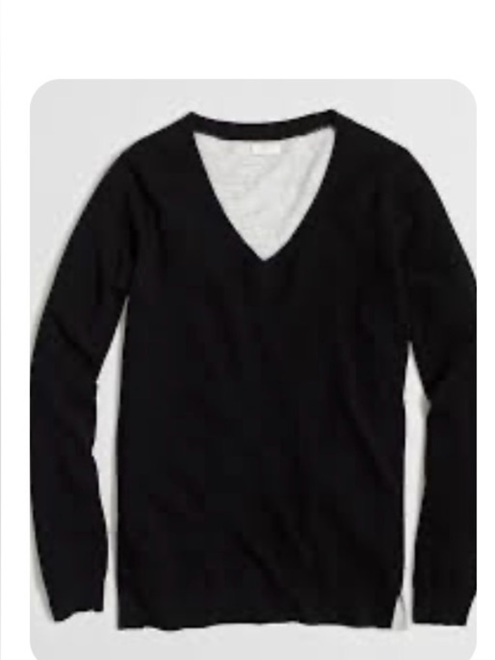 J. Crew Black and Light Gray V-Neck Sweater